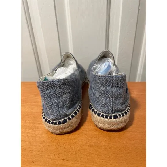 Manebi‎ x Anthropologie Slate Blue Denim Jute Mens Espadrilles 44/11