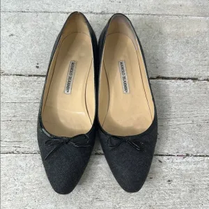 Manolo Blahnik Wool Ballet Flats