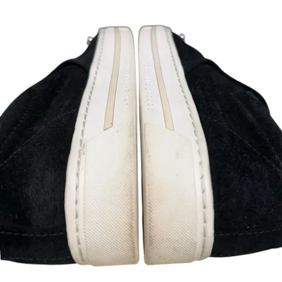 Marc by Marc Jacobs Black Studded Velvet Slip-On Sneakers, Size 38