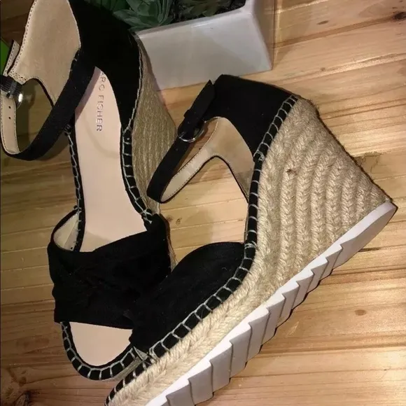 Marc Fischer LTD Espadrille Platform Wedge heels sandals black