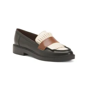 MARC FISHER Black/Cream Calixy Kiltie Loafers