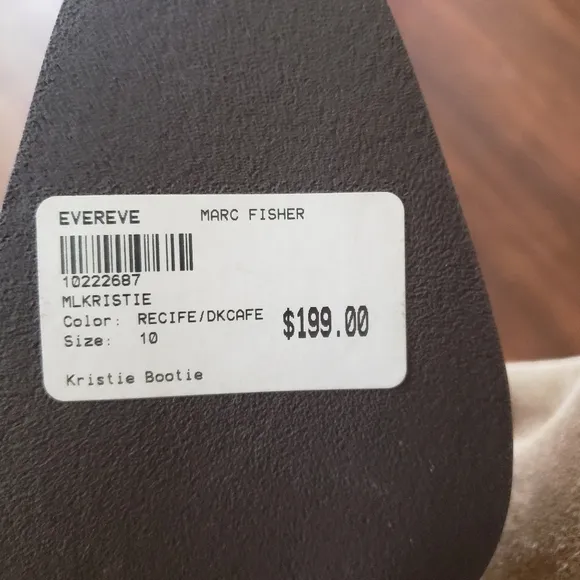 MARC FISHER Kristie Heeled Bootie Pull-On tan Suede NWT 10