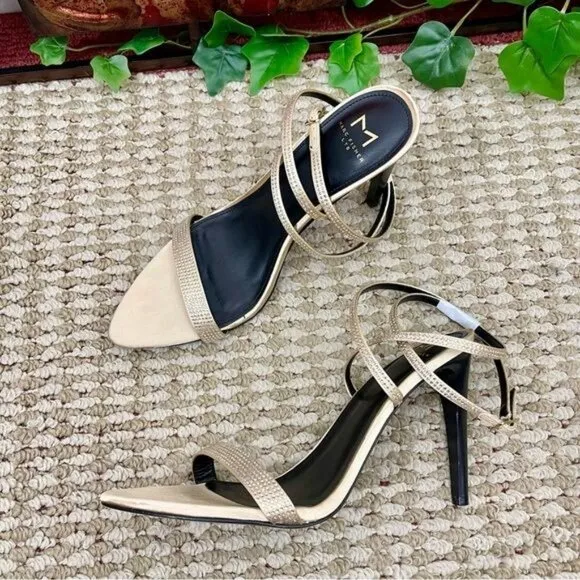 Marc Fisher LTD Cammile Ankle Strap Embellished Sandal in Light Natural Size 9.5