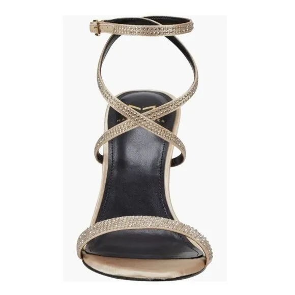 Marc Fisher LTD Cammile Ankle Strap Embellished Sandal in Light Natural Size 9.5