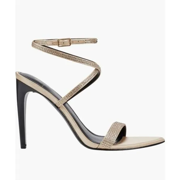 Marc Fisher LTD Cammile Ankle Strap Embellished Sandal in Light Natural Size 9.5
