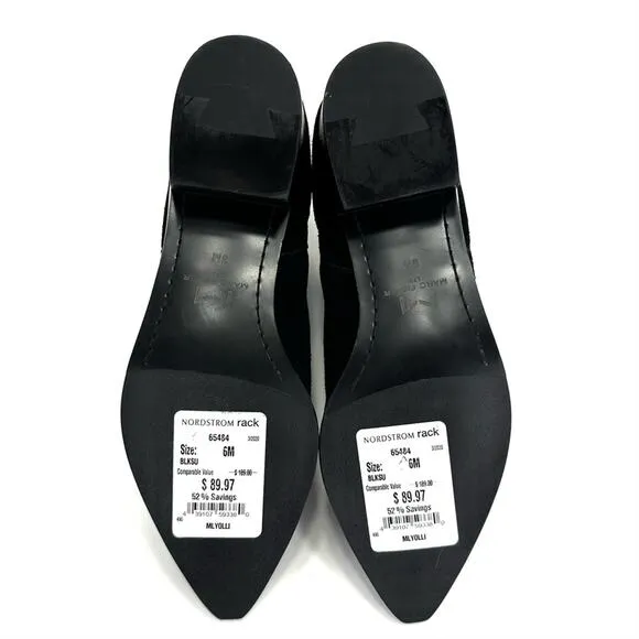 MARC FISHER LTD “YOLLI” BLACK SUEDE BLOCK HEEL PULL-ON ANKLE BOOTS / BOOTIES🆕