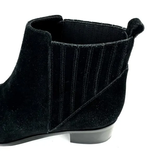 MARC FISHER LTD “YOLLI” BLACK SUEDE BLOCK HEEL PULL-ON ANKLE BOOTS / BOOTIES🆕