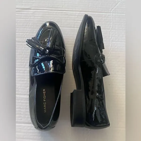 Marc Fisher Black Patent Loafers 6 1/2