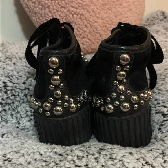 Marc Jacobs Black and Silver Studded Sneakers