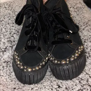 Marc Jacobs Black and Silver Studded Sneakers