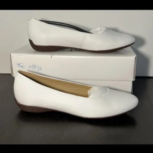 Marc Joseph New York Bedford St Leather Ballet Flats Shoes White EU 37.5/US 7
