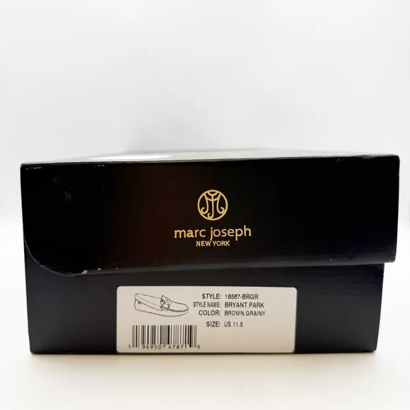 Marc Joseph New York Mens Bryant Park Loafers Size 11.5 Dark Brown Leather NIB