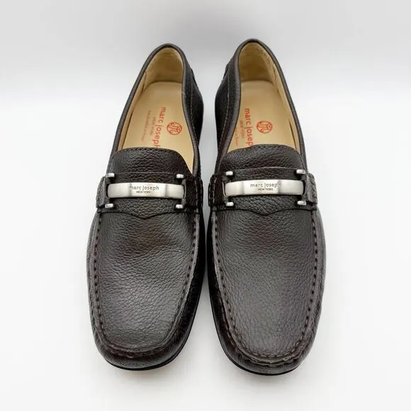 Marc Joseph New York Mens Bryant Park Loafers Size 11.5 Dark Brown Leather NIB