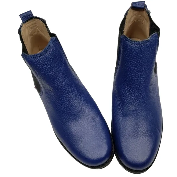 Marc Joseph | NIB Webster Bootie Blue Grainy Leather Pull On Boots Boy's 3