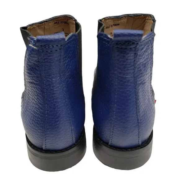 Marc Joseph | NIB Webster Bootie Blue Grainy Leather Pull On Boots Boy's 3