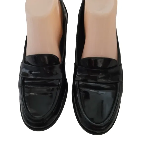 MARE - Black Patent Leather Rounded Toe Loafers