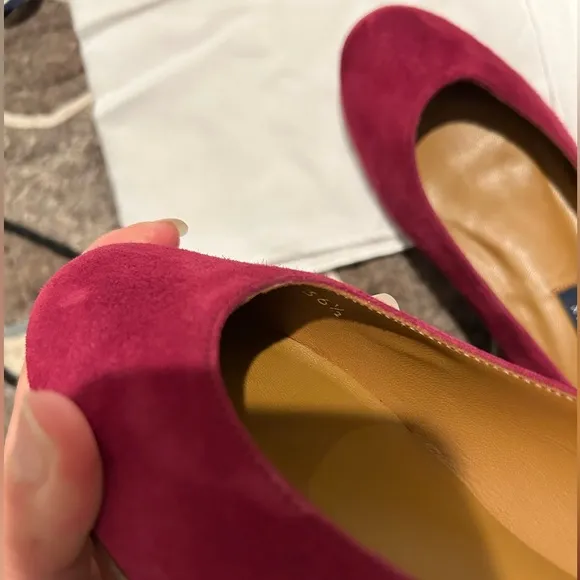 MARGAUX Burgundy Suede Slip On Ballet Flats