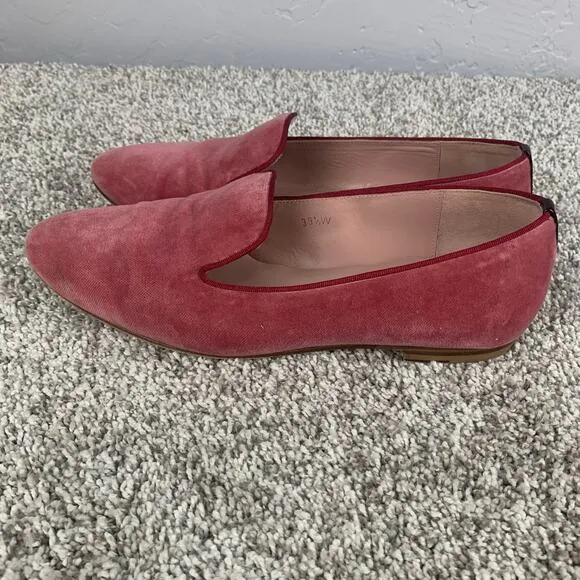 Margaux Girl Meets Glam Womens Size 9.5 Pink Velvet Loafer Slip On Flats
