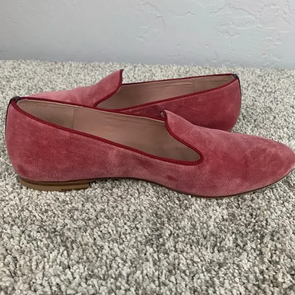 Margaux Girl Meets Glam Womens Size 9.5 Pink Velvet Loafer Slip On Flats