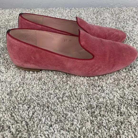 Margaux Girl Meets Glam Womens Size 9.5 Pink Velvet Loafer Slip On Flats