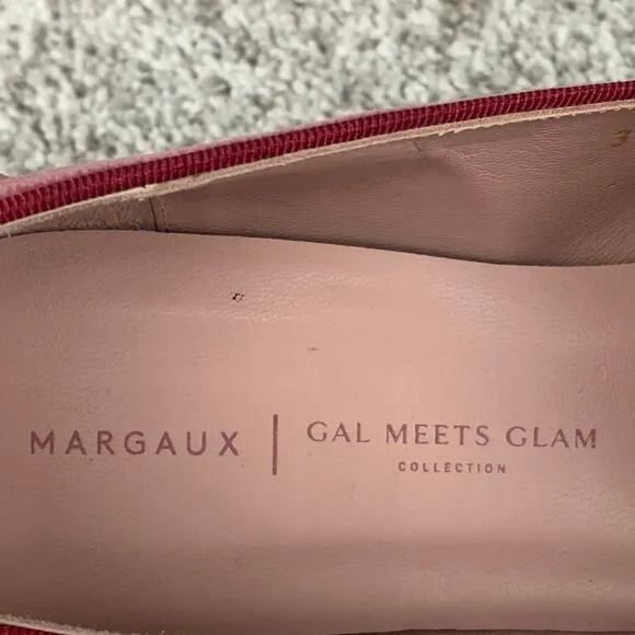 Margaux Girl Meets Glam Womens Size 9.5 Pink Velvet Loafer Slip On Flats