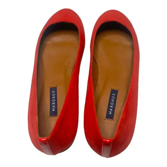 Margaux The Classic Suede Poppy Red Ballet Flats  Size 42.5 /12