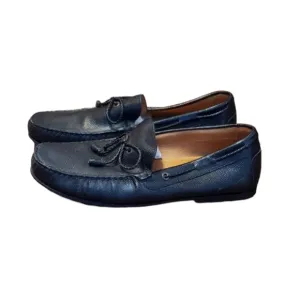 Massimo Dutti Men's Black Leather Loafers Size 45 EU