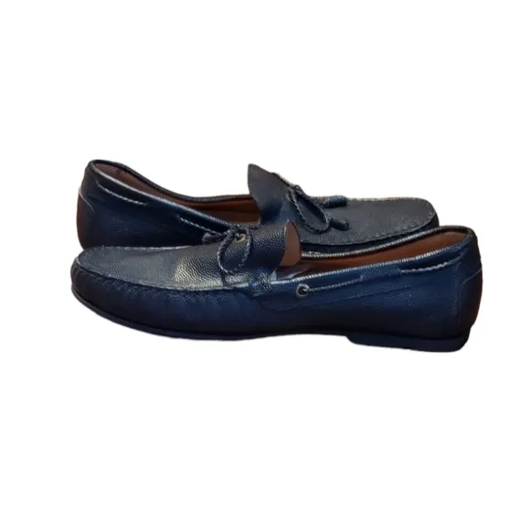 Massimo Dutti Men's Black Leather Loafers Size 45 EU
