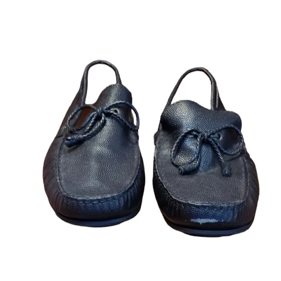 Massimo Dutti Men's Black Leather Loafers Size 45 EU