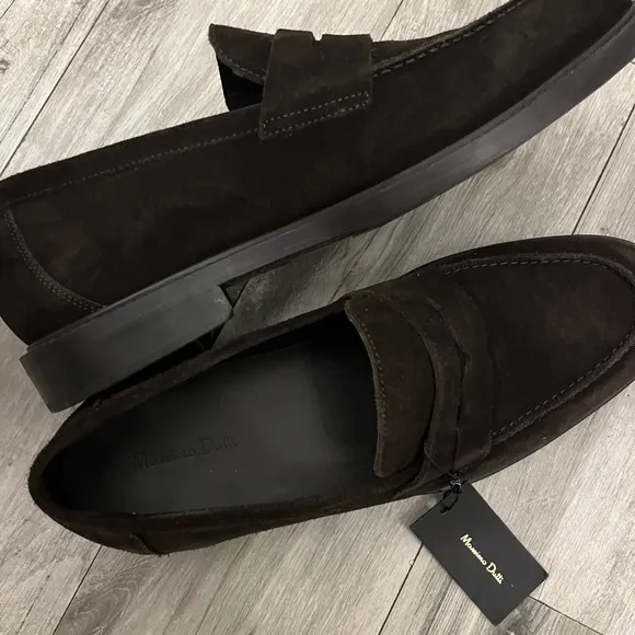 MASSIMO DUTTI SPLIT SUEDE PENNY LOAFERS