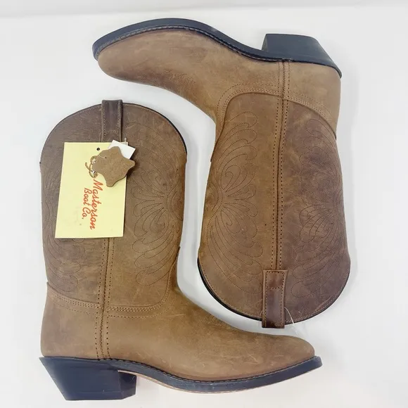 Masterson NWT brown leather roper western cowboy boot RB7440 women’s 8.5