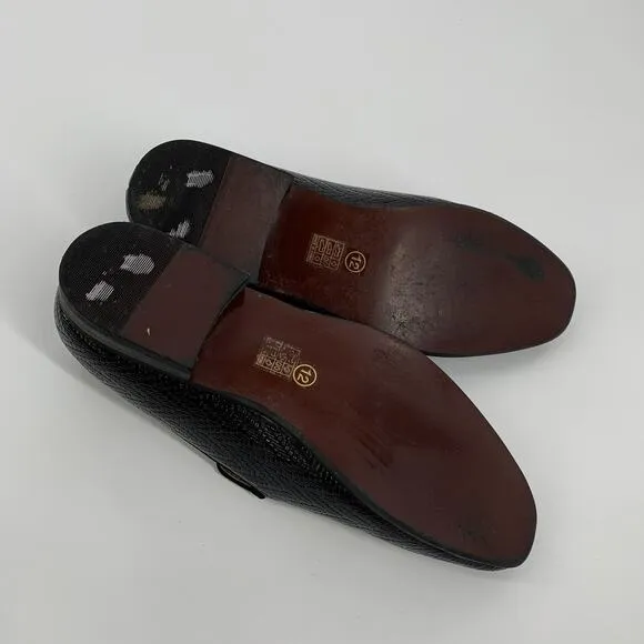 Meijiana Embossed Tasseled Dress Loafers Size 12 Mens Black Slip On Shoes