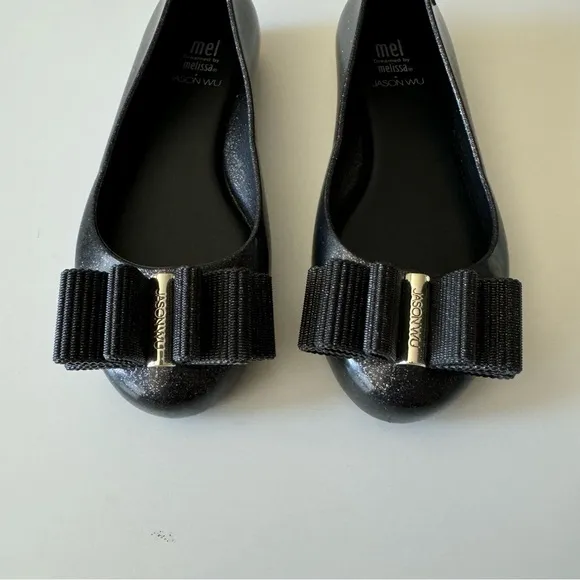 Mel by Melissa Space Love x Jason Wu Black Glitter Ballet Flats Shoes
