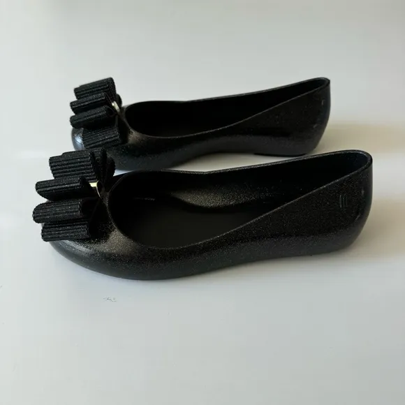 Mel by Melissa Space Love x Jason Wu Black Glitter Ballet Flats Shoes