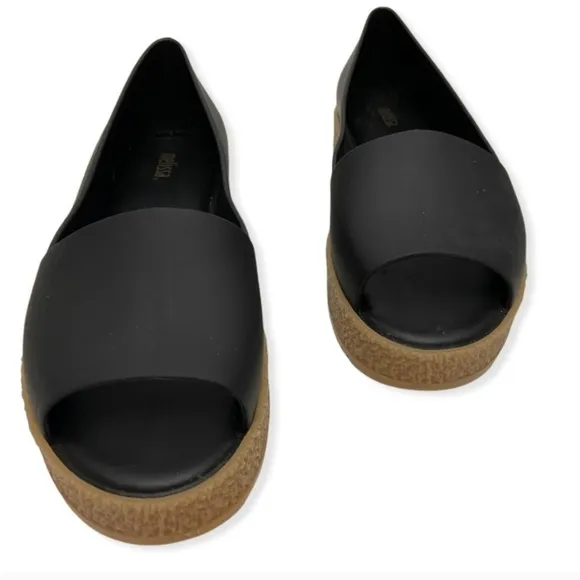 Melissa Puzzle Peep-Toe Flats size 6
