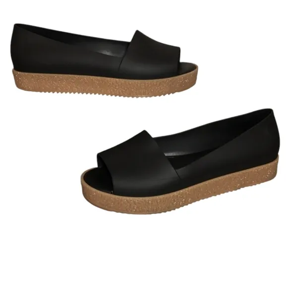 Melissa Puzzle Peep-Toe Flats size 6