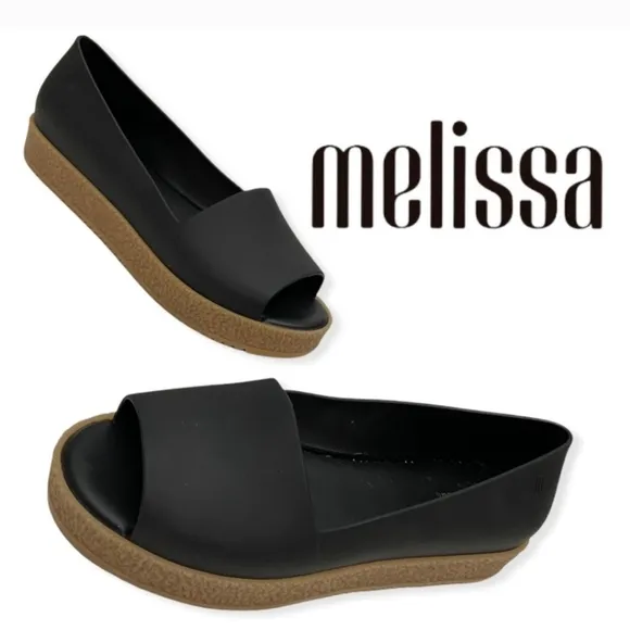 Melissa Puzzle Peep-Toe Flats size 6