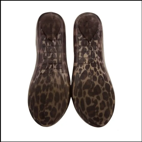 MELISSA Slip on pvc round toe peep toe Leopard Print ballerina flats Size 5