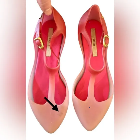 Melissa T-Strap Jelly Sandals Pink, Women’s Size 7.5