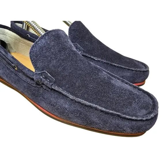 Mens Aldo Suede Navy Driving Moccasin Worn 1x Pristine Loafers Mens 8 Womens 9.5