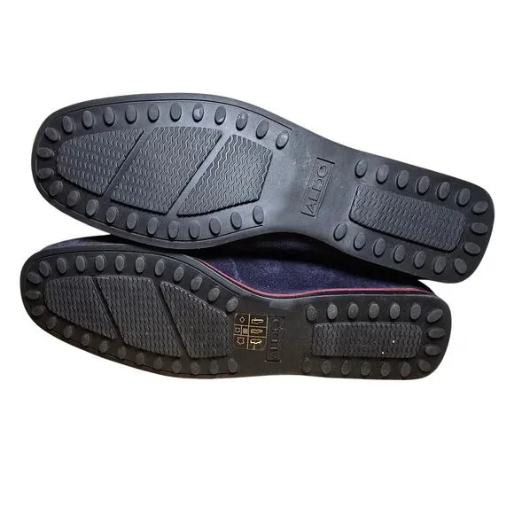 Mens Aldo Suede Navy Driving Moccasin Worn 1x Pristine Loafers Mens 8 Womens 9.5