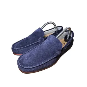 Mens Aldo Suede Navy Driving Moccasin Worn 1x Pristine Loafers Mens 8 Womens 9.5