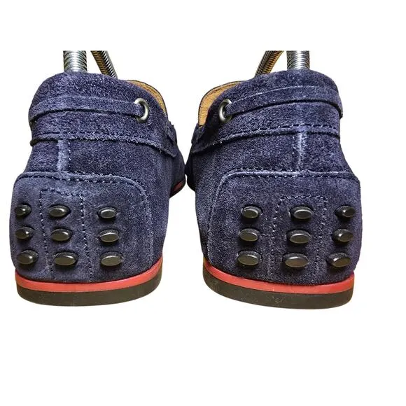 Mens Aldo Suede Navy Driving Moccasin Worn 1x Pristine Loafers Mens 8 Womens 9.5
