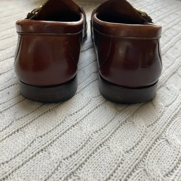 Men’s Cole Haan loafers. Sz 11D. Leather. Fringe buckle. Handsewn Good condition