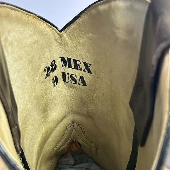 Men's Cowboy Boot Chaparral Size 9 Beautiful Leather Tread Pattern Well …