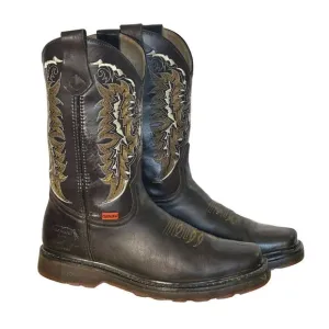 Men's Cowboy Boot Chaparral Size 9 Beautiful Leather Tread Pattern Well …