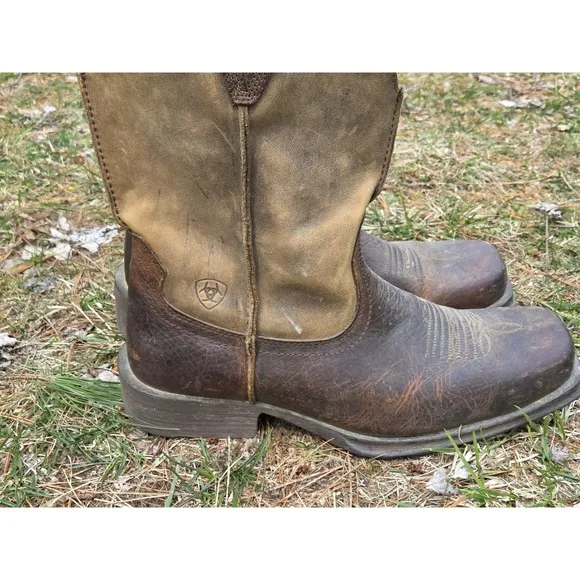 Men's Cowboy Boots Ariat Rambler Size 11D Brown Square Toe 10002317(35829)