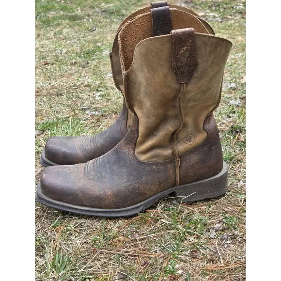 Men's Cowboy Boots Ariat Rambler Size 11D Brown Square Toe 10002317(35829)