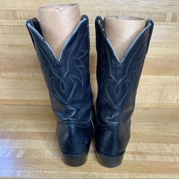 Mens Durango Black Leather Cowboy Boots 9D TR760