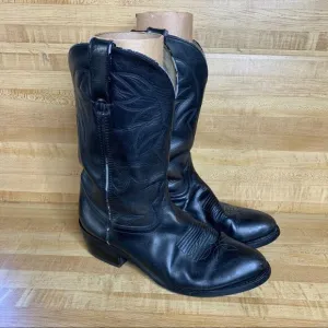 Mens Durango Black Leather Cowboy Boots 9D TR760